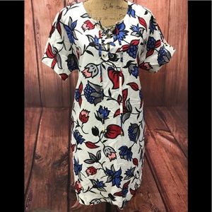 Grace elements size large floral tie neck top